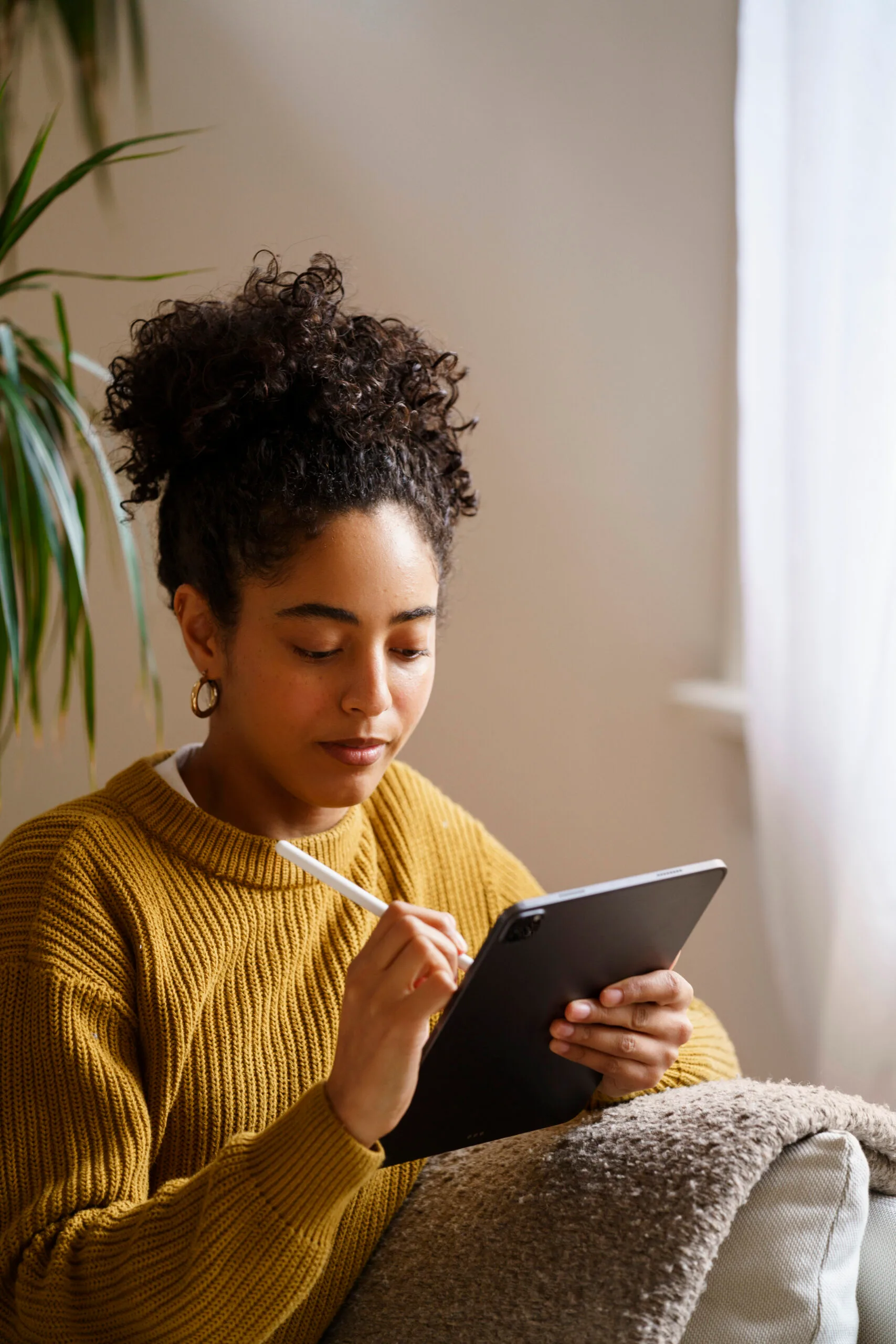 Person taking an online quiz